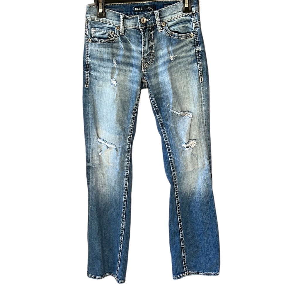 BKE Aiden Bootcut Jeans. Distressed. Light Wash. 26X32
